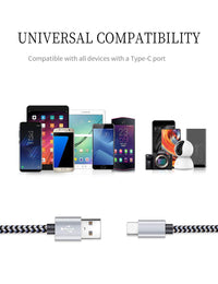 Teeind USB Type C Cable Fast Charging, Tpc001 5 Pack(6Ft 3A) Braided C Charger Cables Compatible with Samsung S10e/note 9/s10/s9/s8 Plus/A80/A50/A20