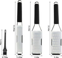 Cambom Lemon Zester Grater Three-piece Suit - Heavy Duty Kitchen Tool for Parmesan Cheese, Ginger, Garlic, Nutmeg, Chocolate, Vegetables，Fruits，Stainless Steel Grater Dishwasher Safe Black