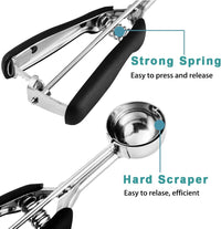 Cookie Scoop 2 Tablespoon, Size #40 Cookie Dough Scoop, 2 Tbsp/ 30 ml/ 1 oz Cookie Scoops for Baking, Spring-Loaded, 18/8 Stainless Steel, Comfortable Grip