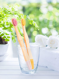 Kids Toothbrush Bamboo Toothbrushes 6 Pack - Organic Compostable Tooth Brush Wooden Baby Toddler Toothbrush, Eco-Friendly Natural Biodegradable Soft Bristle Toothbrush for Children