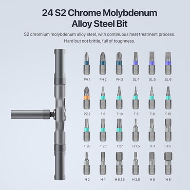 24 in 1 Magnetic Screwdriver Set, DIY Ratchet Mini Removable Self-Assembly Precision Screwdriver Tool Kit, Magnetic DIY Precision Tool Kit with Variety Head Styles for PC/Mobile/Watch/Bicycle