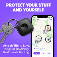 Tile by Life360 Mate Bluetooth Tracker, Keys Finder and Item Locator for Keys, Bags and More. Phone Finder. Both iOS and Android Compatible. 1-Pack (Black)