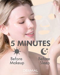 DERMAL Korean Collagen Face Mask – Hydrating & Soothing Sheet Mask with Panthenol – Hypoallergenic Calming Moisture Care for All Skin Types – 24 Combo Pack
