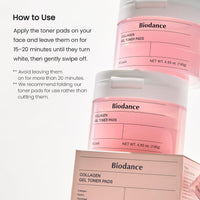 Biodance Collagen Gel Toner Pads, Pore Minimizer for Face, Improving Elasticity, Gentle Exfoliating Toner Pads for Sensitive Skin, Korean Skincareㅣ4.93 fl.oz.(140g)*60Pads