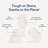 BLUELAND 100% Plastic-Free Dishwasher Detergent Tablets, 36 Count, Free & Clear, Eco-Friendly Dishwashing Pods, Natural, USDA Certified biobased