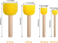 30 Pcs Round Sponges Brush Set, Round Sponge Brushes for Painting, Paint Sponges for Acrylic, Painting Tools for Kids Arts and Crafts (4 Sizes)