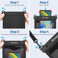 [Up to 10"] Large Waterproof Phone Pouch Bag - 2 Pack IPX8 Waterproof Phone Case for iPhone 17 16 15 Pro Max Galaxy S25 S24 Ultra, Touchscreen & Underwater Photography, Beach Cruise Travel Essentials