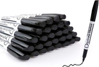 Volcanics Black Whiteboard Pens Dry Erase Marker with Low Odour Fine Tip Pack of 30