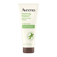 Aveeno Positively Radiant Brightening Face Scrub & Exfoliating Daily Face Wash, Moisture-Rich Soy Extract, Oil-Free, Soap-Free, Hypoallergenic, Non-Comedogenic, Improves Tone & Texture, 7 oz