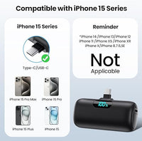 [2-Pack] Mini Portable Charger 5000mAh Power Bank,3A PD USB C Cell Phone Portable Power, LCD Display Battery Pack Compatible with iPhone 16/15/15 plus/15 pro/15 pro Max/Android/Samsung/Moto/LG etc