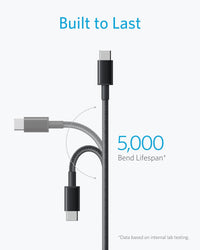 Anker USB C to USB C Cable, Type-C 60W Fast Charging Cable (6 FT, 2Pack) for iPhone 17 Series, iPad mini 6 and More (Black)