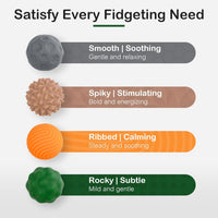 Fidget Toys Adults – 4PCS Magnetic Silicone Stress Balls for Anxiety, Focus & ADHD Relief, Textured Sensory Desk Gadgets, Stocking Stuffers or White Elephant Gifts for Men Women Teens