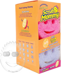 Scrub Daddy 6 Scrub Mommy Kitchen Sponges & 1 Daddy Caddy Sponge Holder - Scratch-Free for Dishes & Multipurpose Cleaning - BPA Free & Made with Polymer Foam - Stain & Odor Resistant