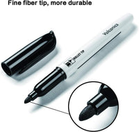 Volcanics Black Whiteboard Pens Dry Erase Marker with Low Odour Fine Tip Pack of 30