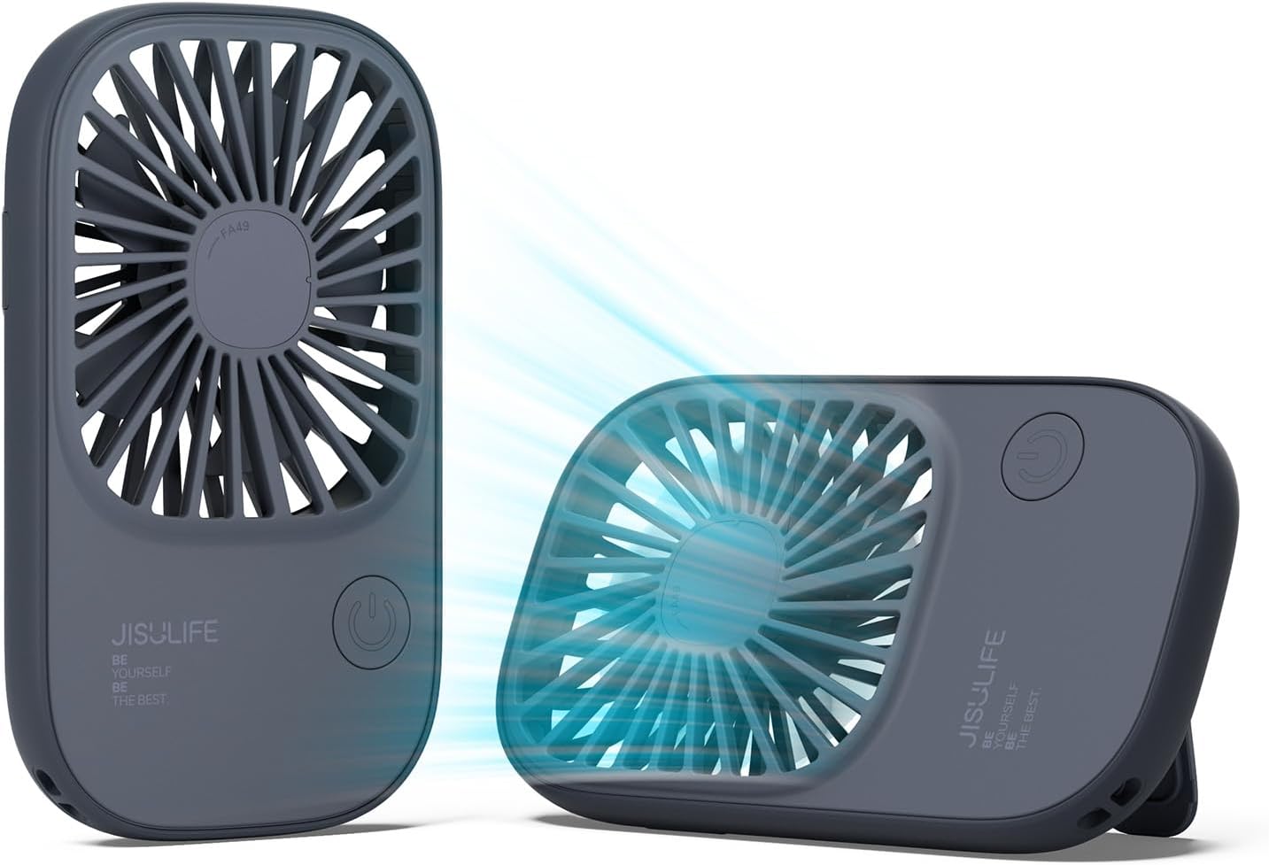 JISULIFE Handheld Portable Mini Fan with 3 Speeds, Ultra Slim USB Rechargeable Personal Pocket Eyelash Fan for Girls Kids Women Men Travel Blue