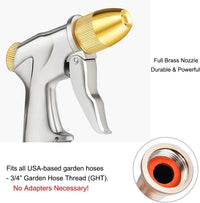 FANHAO Upgraded Garden Hose Nozzle Sprayer, 100% Heavy Duty Metal Handheld Water Nozzle High Pressure in 4 Spraying Modes for Watering Plants and Lawn, Car Washing, Patio and Pet