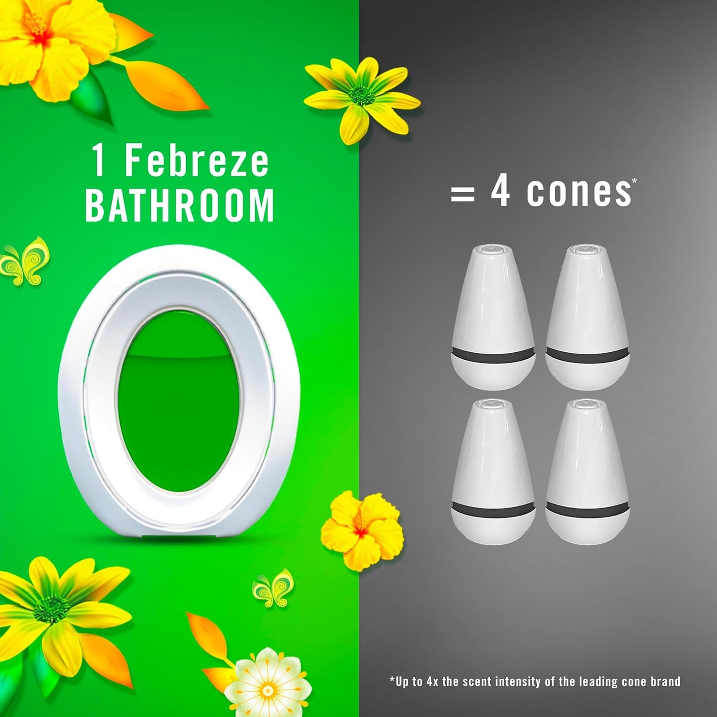 Febreze Bathroom Air Freshener, Odor-Fighting, Plug In Alternative, Air Fresheners for Home and Bathroom and Kitchen, Closet Air Fresheners, Pet & Litter Box Odor Fighter, Gain Original Scent, 4 Count