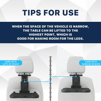 Car Back Seat Tray Table, Stable Foldable Auto Backseat Food Trays Desk for Rear Passenger Road Trip Eating & Work, Multifunctional Adjustable Travel Tray with Phone Drink Holder for Laptop iPad