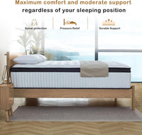 Full Size Mattress, 12 Inch Memory Foam, Independent Spring, Soft and Comfortable Medium Firm Hybrid Mattress in A Box, Pressure Relief