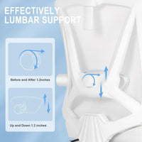 Misolant Ergonomic Office Chair with Footrest, Ergonomic Desk Chair with Adjustable 2D Lumbar Support, High Back Computer Chair with Adjustable Headrest, White Comfortable Leather Office Chairs