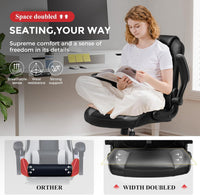 GTRACING Office Computer Gaming Chair Ergonomic Desk Chair for Adults with Lumbar Support Flip-Up Arms Adjustable Height Swivel Wheels PU Leather Executive Design for Short People Use, Gray