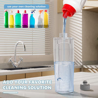 PAPCLEAN Microfibre Spray Mop with 3 Reusable Pads and Refillable Bottle, 360 Degree Spin Mop for Hardwood, Marble, Tile, Laminate, or Ceramic Floors - Cyan Blue