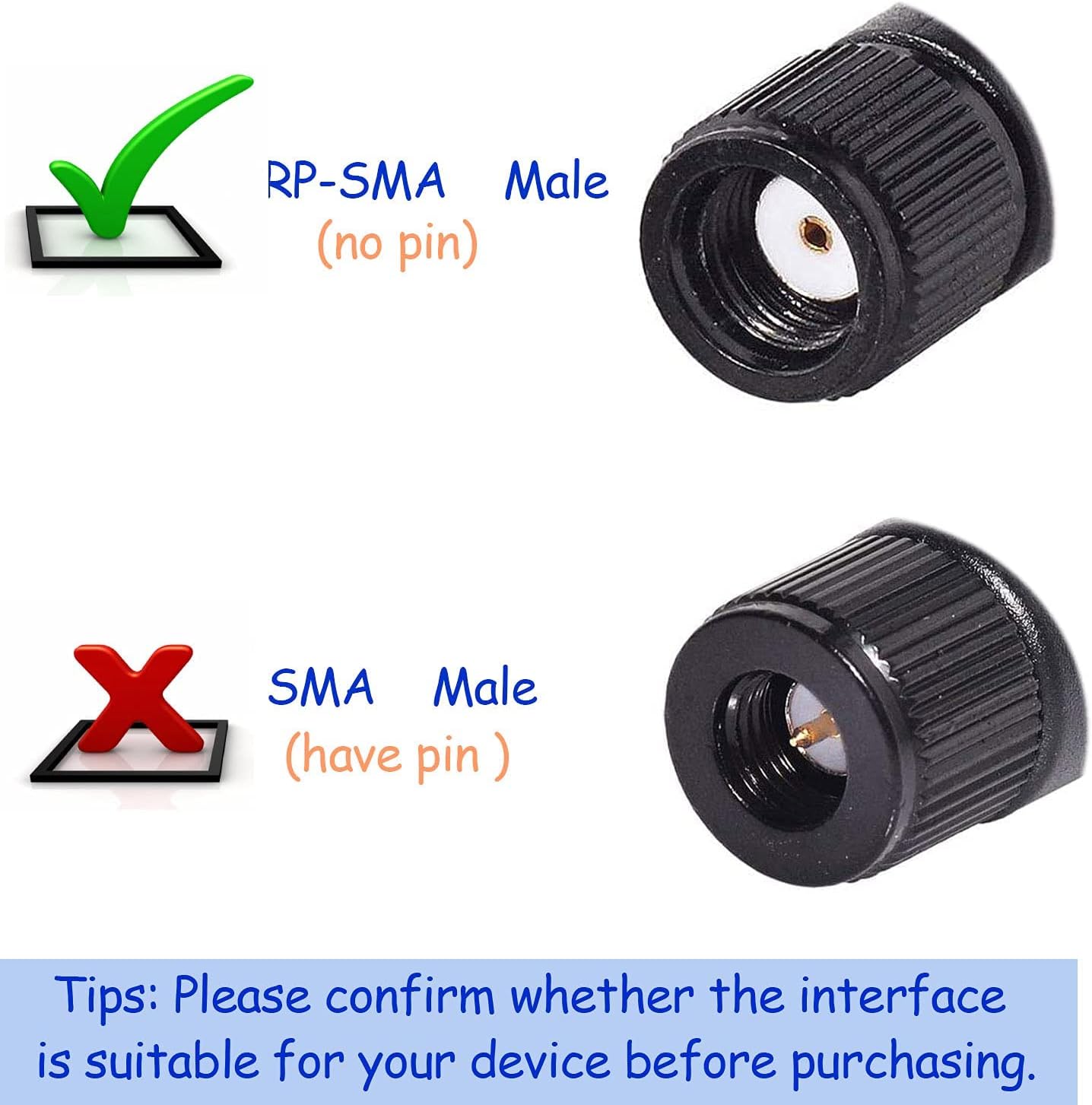 Bingfu Dual Band WiFi 2.4GHz 5GHz 5.8GHz 3dBi MIMO RP-SMA Male Bluetooth Antenna (2-Pack) for PC Computer WiFi Router Wireless Network Card USB Adapter Security IP Camera Video Surveillance Monitor