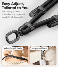TORRAS Phone Lanyard Crossbody with 2 Phone Tabs, Adjustable Anti Theft Phone Strap for All Phones, Premium Metal Buckles, Skin-Friendly, Universal Cell Phone Neck lanyard for Travel Essentials, Black