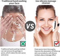 Face Scrubber, Silicone Face Scrubber for Men Facial Cleansing Brush Silicone Face Wash Brush Manual Waterproof Cleansing Skin Care Face Brushes for Exfoliating- Black