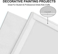 Artkey Canvases for Painting 8x10 Inch 12-Pack, 10 oz Primed 100% Cotton White Blank Canvas Boards for Painting, Art Supplies Paint Canvas Panels for Acrylic Oil Watercolor Tempera Paints