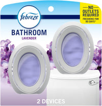Febreze Small Spaces Air Freshener, Odor-Fighting, Plug In Alternative, Air Fresheners for Home and Bathroom and Kitchen, Closet Air Fresheners, Light Lavender Scent, 2 Count