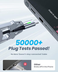 INIU USB C Charger Cable 2m 3.1A Type C Cable Fast Charging, Braided USB A to USB-C Phone Charger Cable USBC for iPhone 16 15 Pro, Samsung Galaxy S25 S24 Ultra, Pixel 9, iPad Air, Switch, Steam etc.