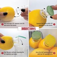 YZC Lemon Squeezer – 2-Pack Lemon-Juicer – BPA-Free Plastic Lime Juicer– Compact Juice Extractor Citrus Press with Lid – Squeeze Lime for Cocktails, Drinks