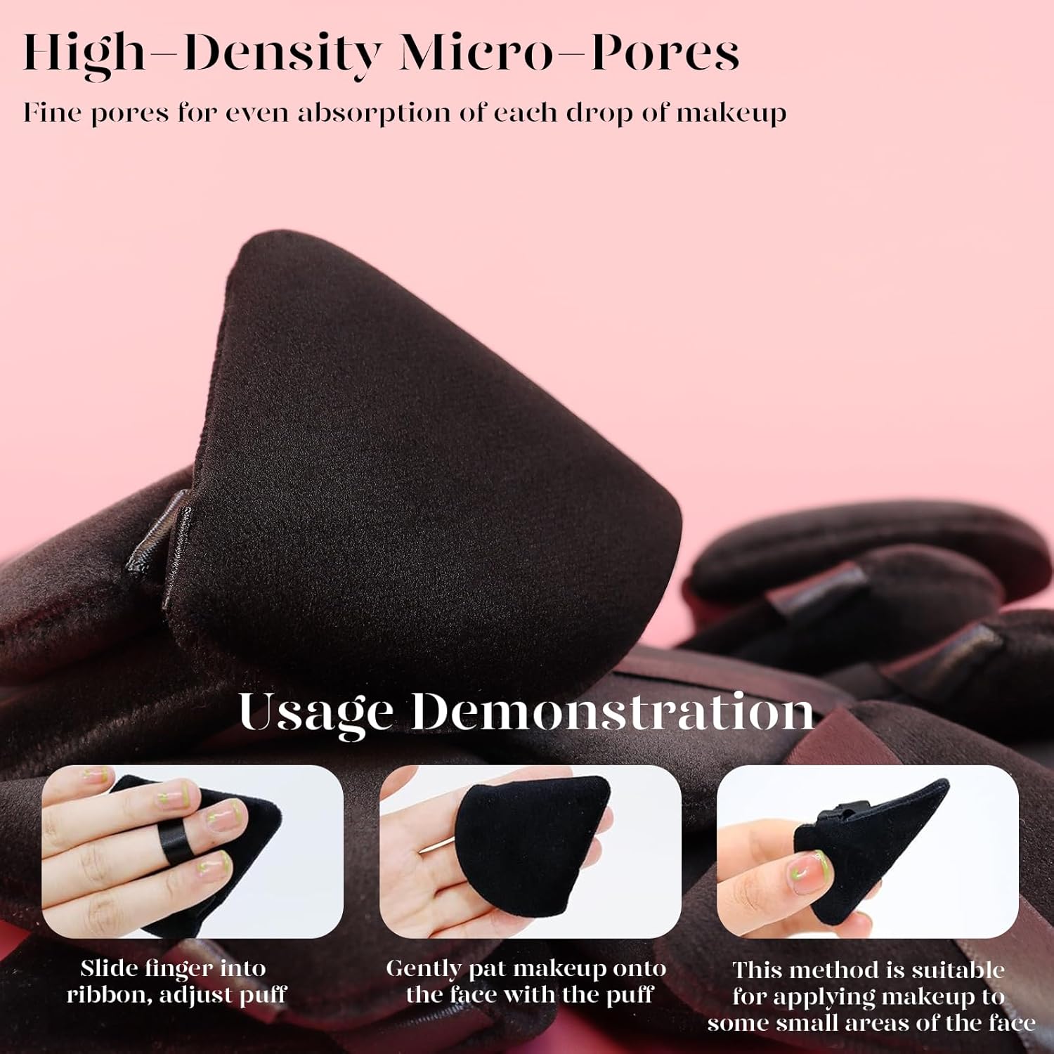 BEAKEY 12pcs Triangle Powder Puffs for Loose Powder & Foundation Makeup - Cart Shape
