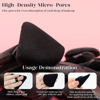 BEAKEY 12pcs Triangle Powder Puffs for Loose Powder & Foundation Makeup - Cart Shape