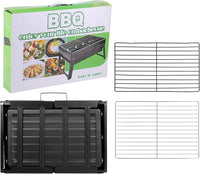Uten Charcoal Grill, BBQ Grill Folding Portable Lightweight smoker Grill, Barbecue Grill Small desk Tabletop Outdoor Grill for Camping Picnics Garden Beach Party 17''x11.6''x 2.6''
