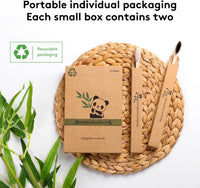 Virgin Forest 10 Count Bamboo Toothbrush, Soft Bristle for Adults, Eco Friendly Natural Wooden Toothbrushes, Vegan Organic Bamboo Travel Tooth Brush (10 Colors)