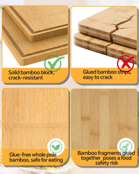 Cutting Boards for Kitchen - Food Grade Double Sided Pure Titanium& Bamboo Chopping Board with Handle, Slip resistant Non-toxic Charcuterie Board Housewarming Gifts (16×11)