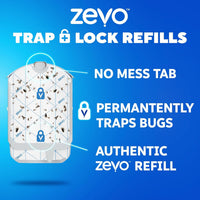 Zevo Flying Insect Trap Refill - for The Zevo MAX & Standard Indoor Fly Trap - Catch Gnats, House & Fruit Flies - Easy to Use - Mess-Free Disposal (4 Refill Cartridges)
