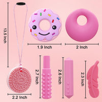 Chew Necklaces for Sensory Kids, Silicone Chewy Necklace for Children with Autism, ADHD, SPD, Chewing, 6 Pack Autism Sensory Toys