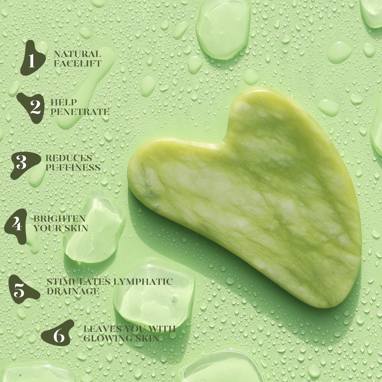 BAIMEI Gua Sha Set and Jade Roller, Jade Gua Sha & Face Rollers for Women, Self Care Gifts for Women, Body Muscle Relaxing, Improve Eye Puffiness, Skin Care Gift