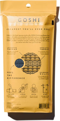 GOSHI Exfoliating Shower Towel - Rip-Resistant Exfoliating Washcloth for All Skin Types - Made in Japan