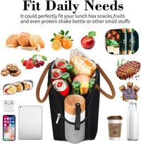 Coobiiya Lunch Box Lunch Bag for Women Adults Men, Reusable Cute Lunch Pail bag - Leakproof, Insulated Lunch Box Tote with Large Capacity, Cooler Lunch Container for Work/Travel/Office (Black)