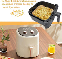 BYKITCHEN Air Fryer Parchment Paper Liner, 50PCS Square Air Fryer Liners Disposable, Greaseproof Paper, Compatible with COSORI, Ninja, Tefal, Russell Hobbs Fryers