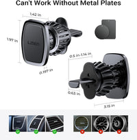 LISEN 2 Pack Magnetic Phone Holder for Your Car Magnet for Phone Car Mount Vent 6 Military Magnets Vent Cell Phone Holder Mount for Car Plate Fit All iPhone 17/16/15/14/13 Pro Max Plus Samsung S25