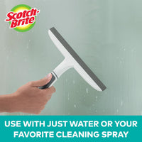 Scotch-Brite, All-Purpose 10 Inch Dual Blade Streak-Free Squeegee, Safe on Mirrors, Glass Shower Doors, Windows, Sinks and More