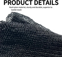 African Net Sponge Authentic, African Exfoliating Sponge Real African Net Black Owned, African Bath Sponge Back Scrubber, Body Exfoliator Shower Bath Accessories (Black)
