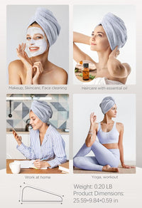 Hicober Microfiber Hair Towels, 3-Pack Drying Wraps for Curly Hair - Cart Shape