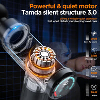 Massage Gun Deep Tissue, Portable Muscle Massage Device with 10 Massage Heads, 2025 Upgraded 30 Speeds Massager with LCD Touch Screen for Body Back Shoulder Muscle Relaxation