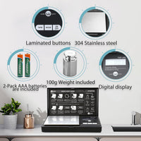 Weigh Gram 200g Digital Pocket Gram Scale 0.01g Accuracy, 200g x 0.01g Mini Digital Grams Scale, Small Food Scale, Jewelry Scale, Ounces Grains Scale With100g Calibration Weight